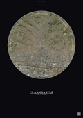 Affiche Ulaanbaatar – Poster vue satellite | Gravura – Fond foncé