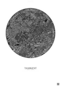 Affiche Tashkent – Poster vue satellite | Gravura – Fond clair
