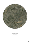Affiche Tashkent – Poster vue satellite | Gravura – Fond clair