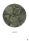 Affiche Tashkent – Poster vue satellite | Gravura – Fond clair
