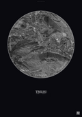 Affiche Tbilisi – Poster vue satellite | Gravura – Fond foncé