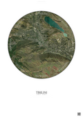 Affiche Tbilisi – Poster vue satellite | Gravura – Fond clair