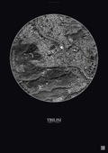 Affiche Tbilisi – Poster vue satellite | Gravura – Fond foncé