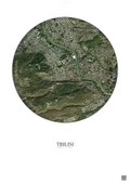 Affiche Tbilisi – Poster vue satellite | Gravura – Fond clair