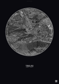 Affiche Tbilisi – Poster vue satellite | Gravura – Fond foncé