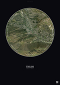 Affiche Tbilisi – Poster vue satellite | Gravura – Fond foncé