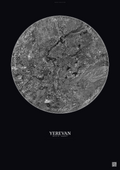 Affiche Yerevan – Poster vue satellite | Gravura – Fond foncé