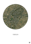 Affiche Yerevan – Poster vue satellite | Gravura – Fond clair