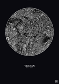 Affiche Yerevan – Poster vue satellite | Gravura – Fond foncé