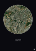 Affiche Yerevan – Poster vue satellite | Gravura – Fond foncé