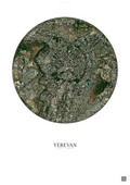 Affiche Yerevan – Poster vue satellite | Gravura – Fond clair