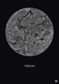 Affiche Yerevan – Poster vue satellite | Gravura – Fond foncé