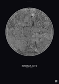 Affiche Bishkek City – Poster vue satellite | Gravura – Fond foncé