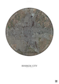 Affiche Bishkek City – Poster vue satellite | Gravura – Fond clair