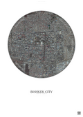 Affiche Bishkek City – Poster vue satellite | Gravura – Fond clair