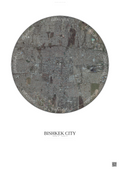 Affiche Bishkek City – Poster vue satellite | Gravura – Fond clair