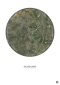 Affiche Dushanbe – Poster vue satellite | Gravura – Fond clair