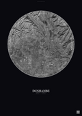 Affiche Dushanbe – Poster vue satellite | Gravura – Fond foncé