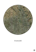Affiche Dushanbe – Poster vue satellite | Gravura – Fond clair