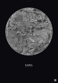 Affiche Kabul – Poster vue satellite | Gravura – Fond foncé