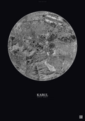 Affiche Kabul – Poster vue satellite | Gravura – Fond foncé
