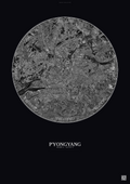 Affiche P Yongyang – Poster vue satellite | Gravura – Fond foncé