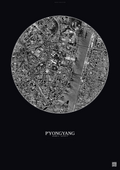 Affiche P Yongyang – Poster vue satellite | Gravura – Fond foncé