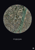Affiche P Yongyang – Poster vue satellite | Gravura – Fond foncé