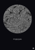 Affiche P Yongyang – Poster vue satellite | Gravura – Fond foncé