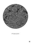 Affiche P Yongyang – Poster vue satellite | Gravura – Fond clair