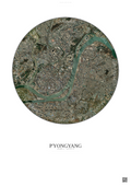 Affiche P Yongyang – Poster vue satellite | Gravura – Fond clair