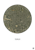 Affiche Tehran – Poster vue satellite | Gravura – Fond clair