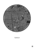Affiche Tehran – Poster vue satellite | Gravura – Fond clair