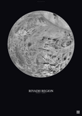 Affiche Riyadh Region – Poster vue satellite | Gravura – Fond foncé