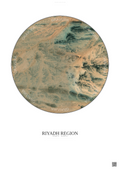 Affiche Riyadh Region – Poster vue satellite | Gravura – Fond clair