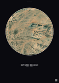 Affiche Riyadh Region – Poster vue satellite | Gravura – Fond foncé