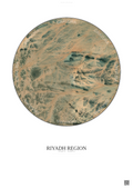 Affiche Riyadh Region – Poster vue satellite | Gravura – Fond clair