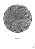 Affiche Amman – Poster vue satellite | Gravura – Fond clair