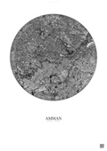 Affiche Amman – Poster vue satellite | Gravura – Fond clair