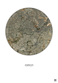 Affiche Amman – Poster vue satellite | Gravura – Fond clair