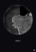 Affiche Beirut – Poster vue satellite | Gravura – Fond foncé