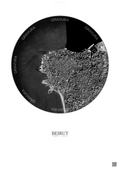 Affiche Beirut – Poster vue satellite | Gravura – Fond clair