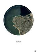 Affiche Beirut – Poster vue satellite | Gravura – Fond clair
