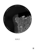 Affiche Beirut – Poster vue satellite | Gravura – Fond clair