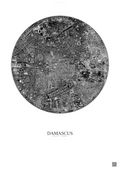 Affiche Damascus – Poster vue satellite | Gravura – Fond clair