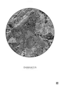 Affiche Damascus – Poster vue satellite | Gravura – Fond clair