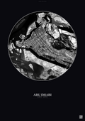 Affiche Abu Dhabi – Poster vue satellite | Gravura – Fond foncé