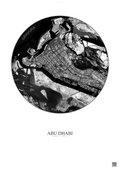 Affiche Abu Dhabi – Poster vue satellite | Gravura – Fond clair