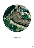 Affiche Abu Dhabi – Poster vue satellite | Gravura – Fond clair