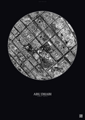 Affiche Abu Dhabi – Poster vue satellite | Gravura – Fond foncé